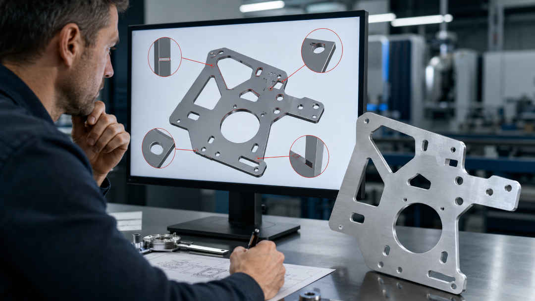 Pièce en aluminium découpée au laser